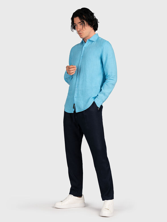 STUDIOS navy blue linen shirt - 2