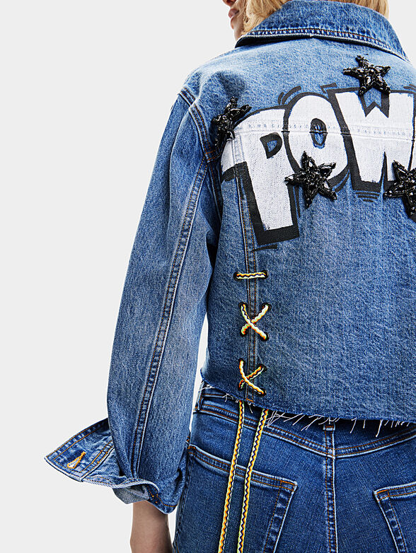 TONYA denim jacket with accent back - 3
