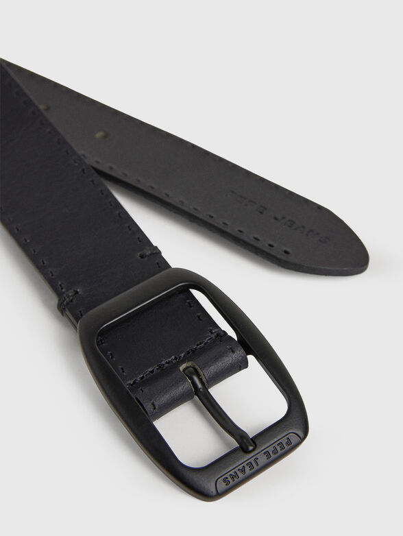 Leather belt with logo  - 2