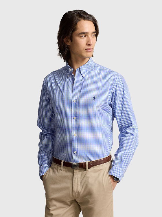 Plaid shirt with logo embroidery  - 1