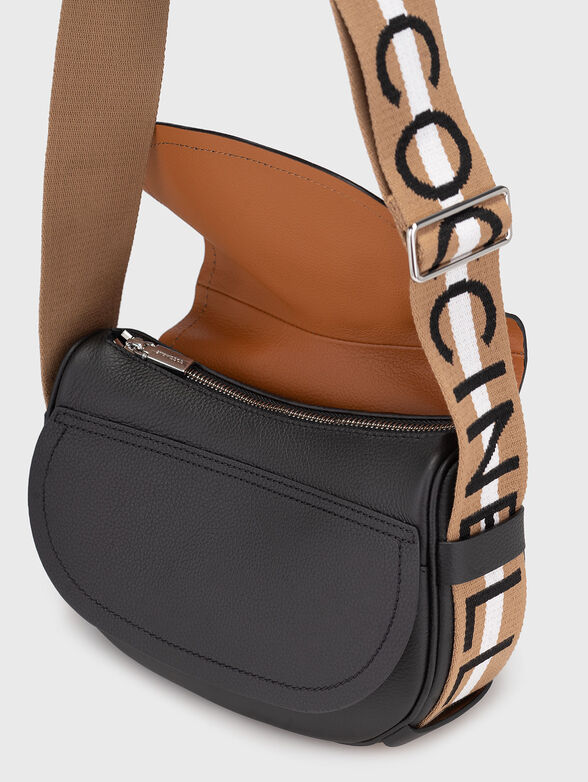 Leather crossbody bag with logo - 5