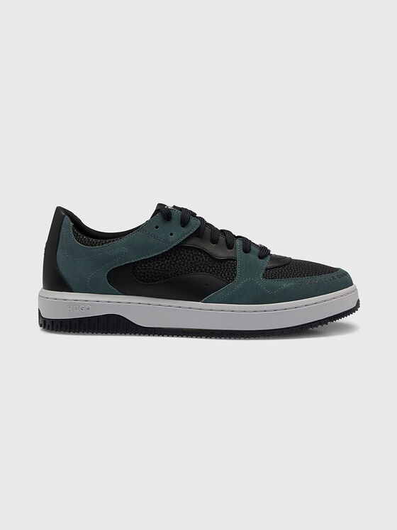 Черни обувки със зелени детайли  - 1
