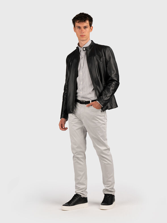 Leather biker jacket - 2