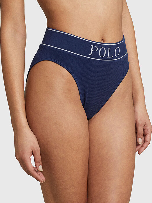 Blue sports bikini with high waist