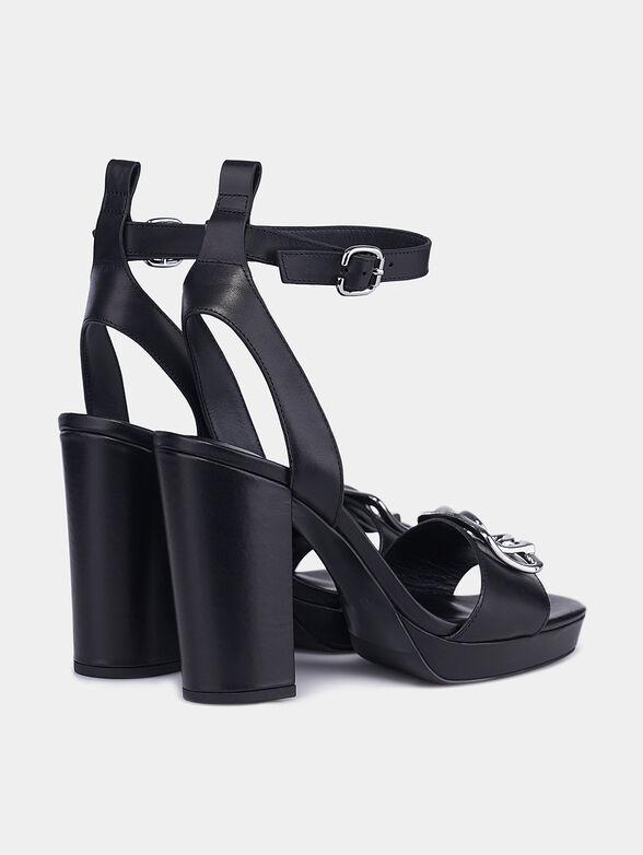 HEBE Leather sandals in black color - 3