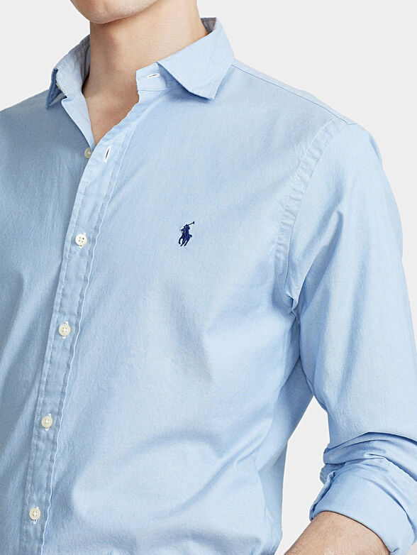 Blue shirt with embroidery logo - 3