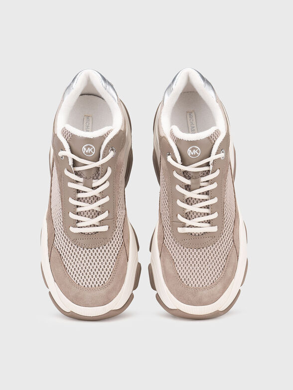 Leather sports shoes with suede details - 6