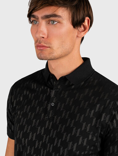 Cotton polo-shirt with monogram logo print - 4