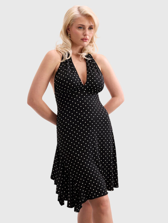 Dress with contrasting print and open back - 1