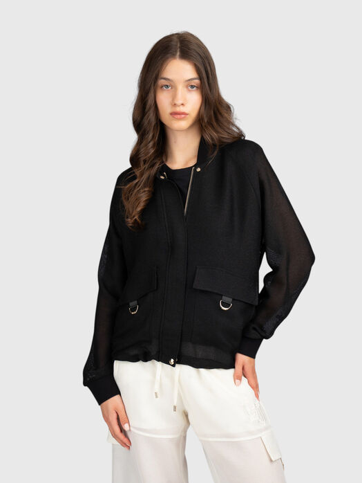 Bomber jacket with a mesh texture