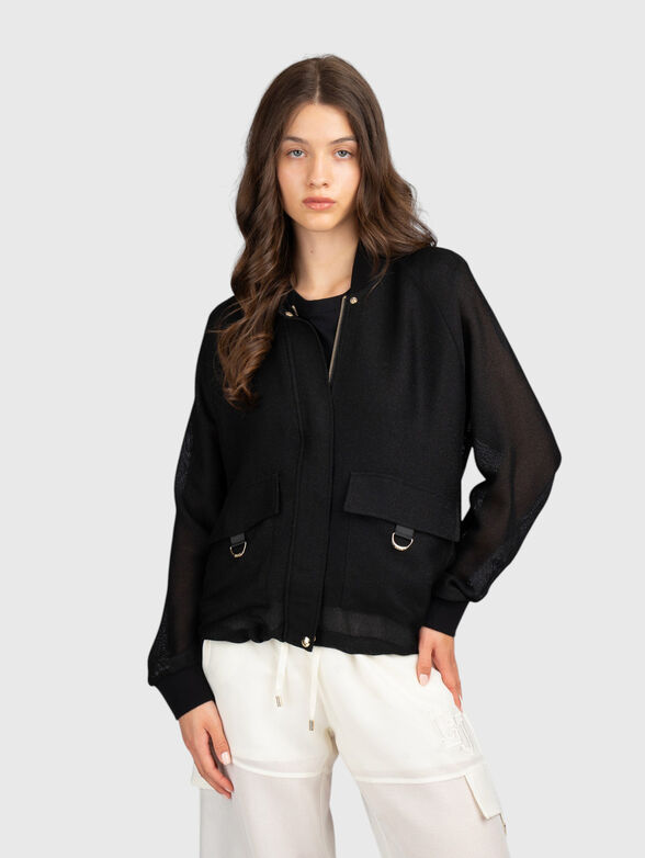 Bomber jacket with a mesh texture - 1