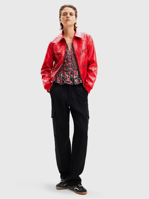 Black biker jacket in eco leather  - 2