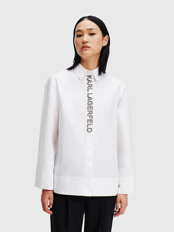 Cotton shirt with accent logo  - 1