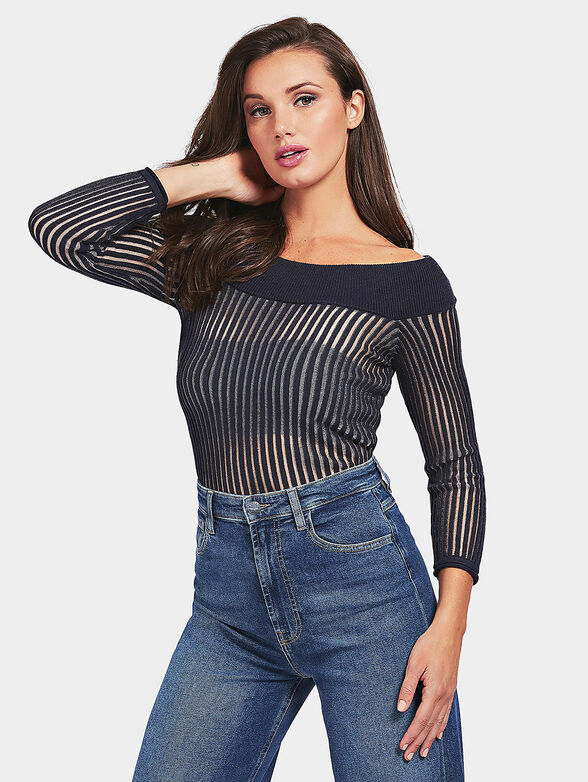 GRETA Sweater with transparent stripes - 1