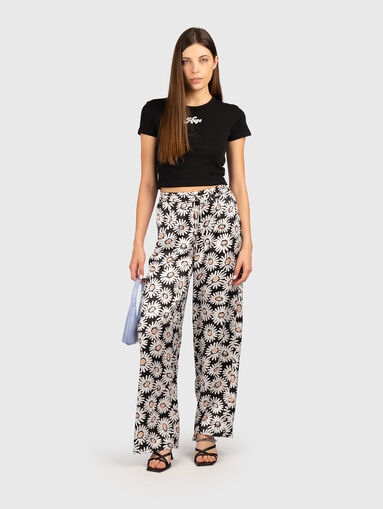 HASONI straight trousers with floral print - 5