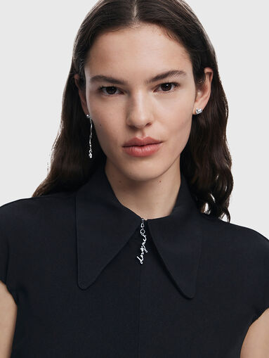 Mini black dress - 4