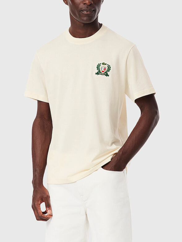 Cotton T-shirt with logo embroidery - 1