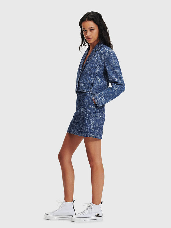 Denim jacket with artistic print - 2