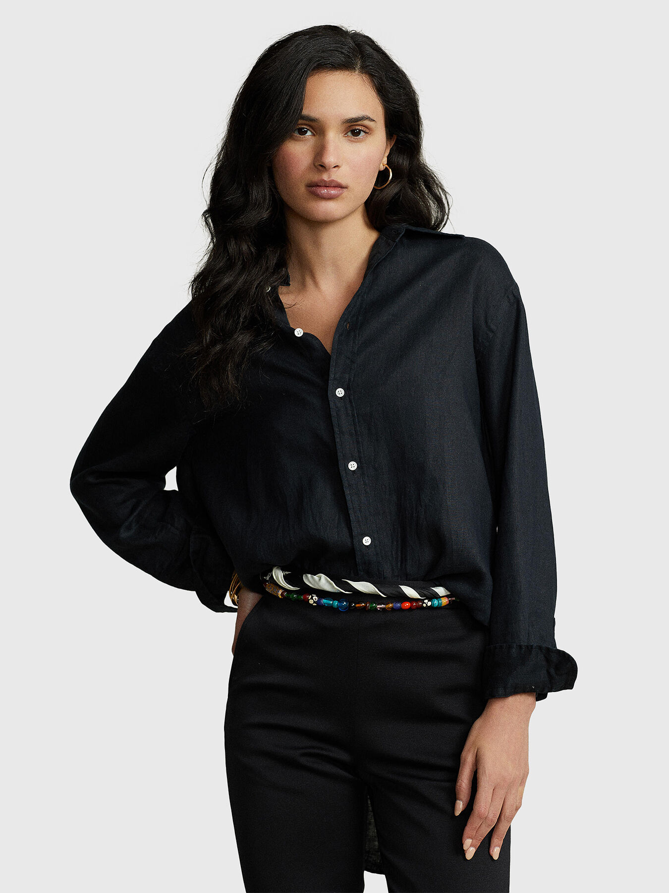 Black linen shirt brand POLO RALPH LAUREN Globalbrandsstore en