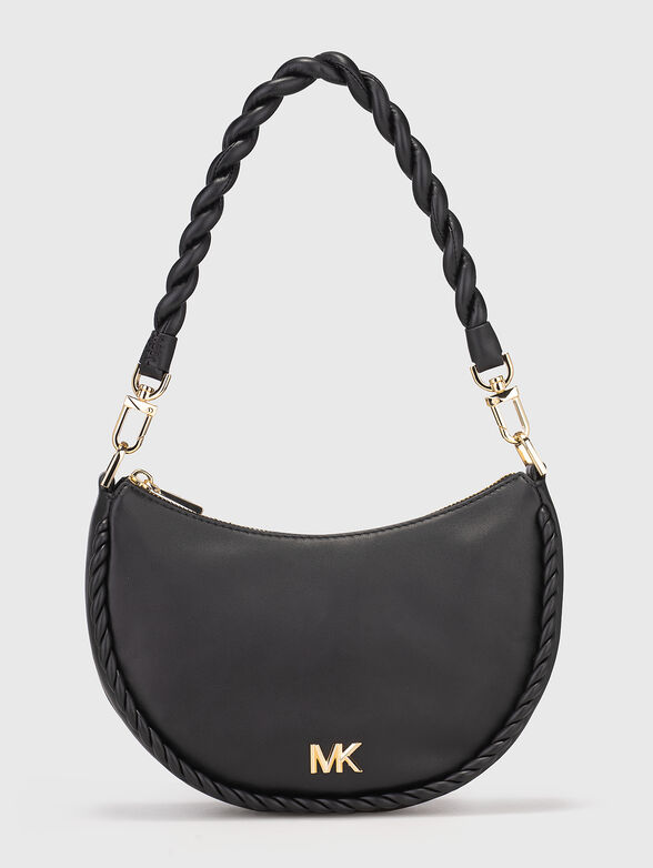 Leather bag with long strap and logo - 1