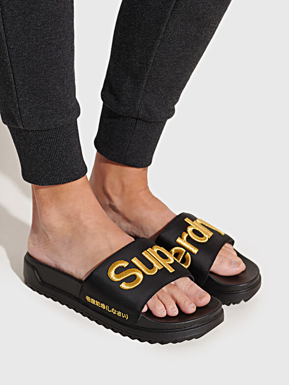 Slides in black color with logo - 1