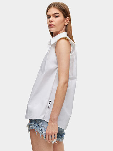 Sleeveless cotton shirt - 5