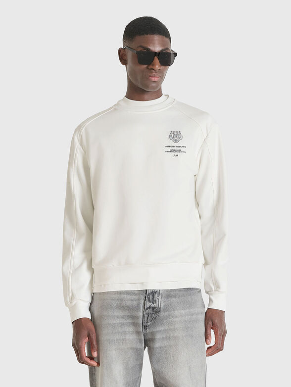 Cotton sweatshirt with accent back - 1