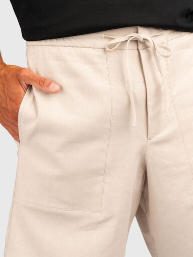 Linen blend shorts - 4