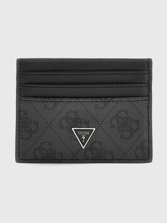 Cardholder with monogram print and logo - 1