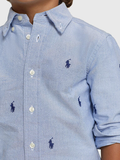 Cotton shirt with logo embroidery - 3