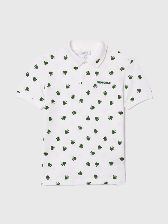 Поло-шърт от пике с контрастен принт - 1