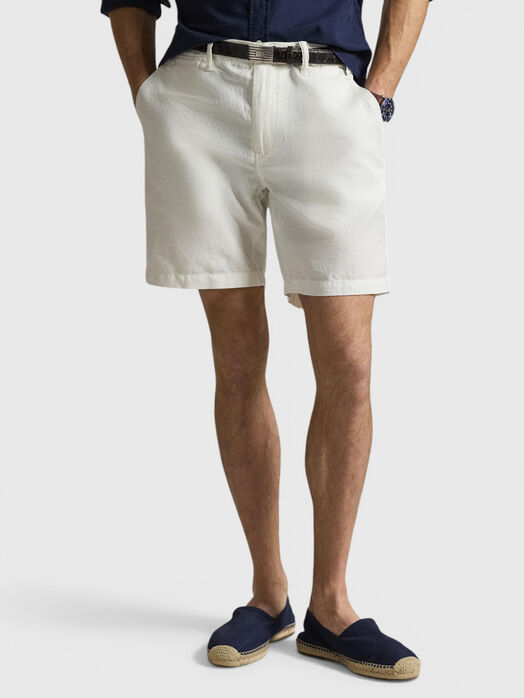 Cotton and linen shorts