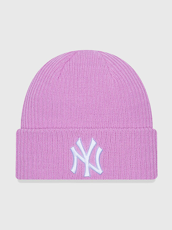 Розова плетена шапка  - 1