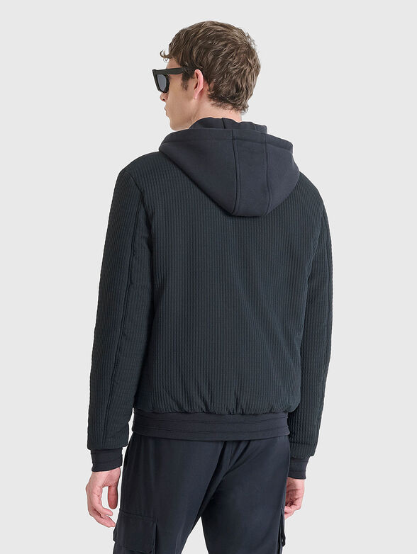 Black bomber jacket with embossed texture - 2