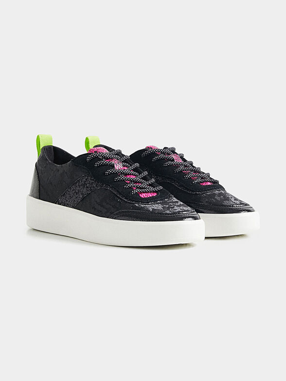 Black sneakers with glitter inserts - 3