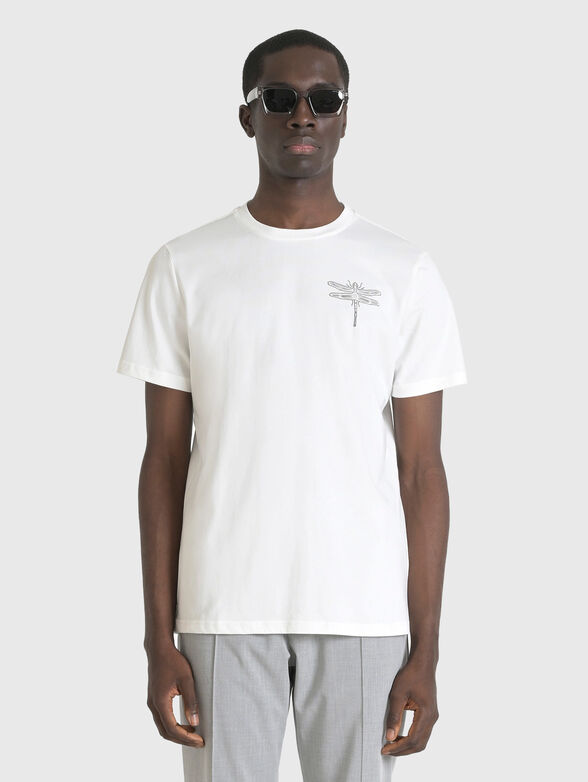 Cotton T-shirt with oval neckline - 1