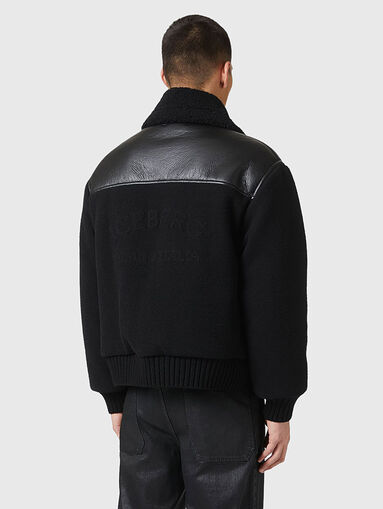 Black eco leather bomber jacket - 3