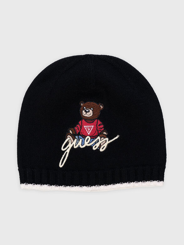 Black knitted hat with logo - 1
