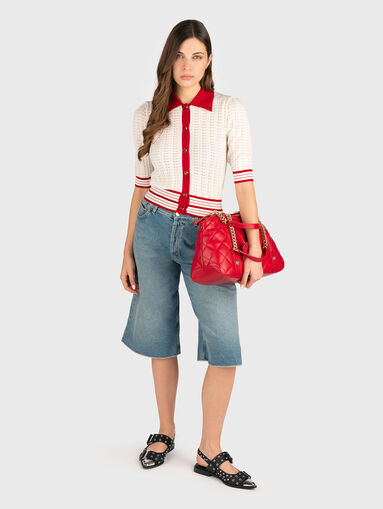 Denim shorts with logo - 4