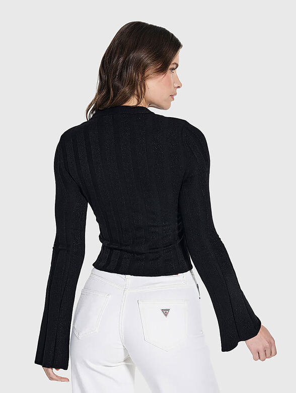 GEMMA wool blend sweater with accent sleeves - 3