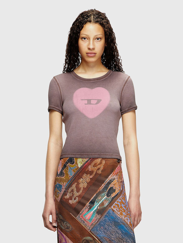 T-ELE beige T-shirt with washed effect - 1