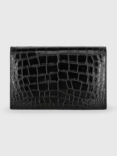 Leather bag with croc effect and rhinestones - 3