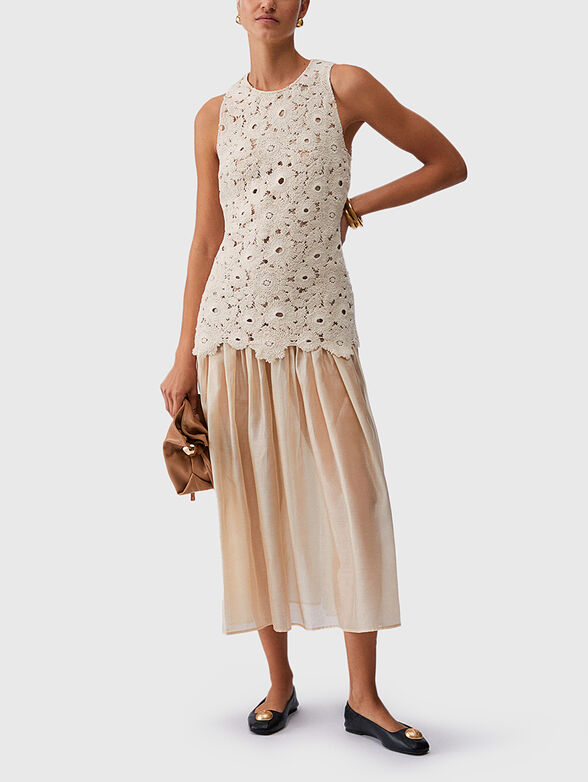 Long dress with macram&eacute; lace - 4