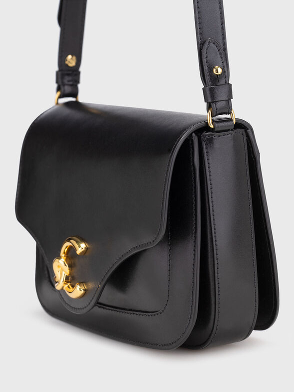 Leather crossbody bag with gold details - 5
