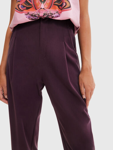 Purple cropped trousers - 4