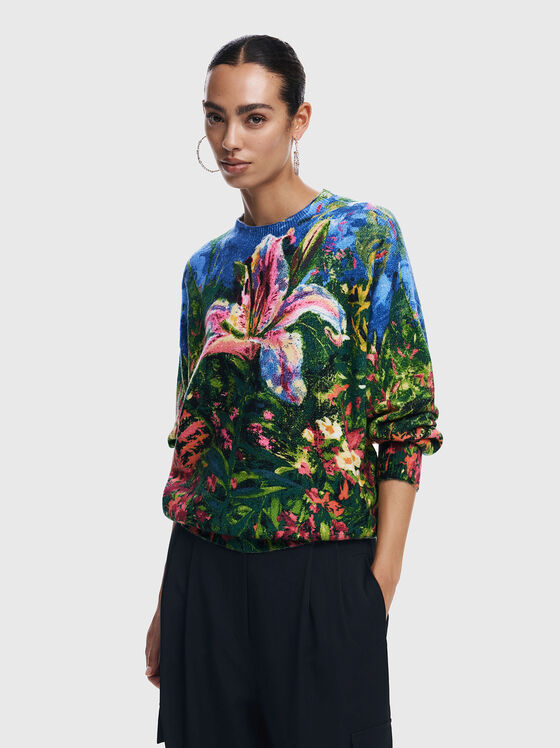 Floral print sweater - 1