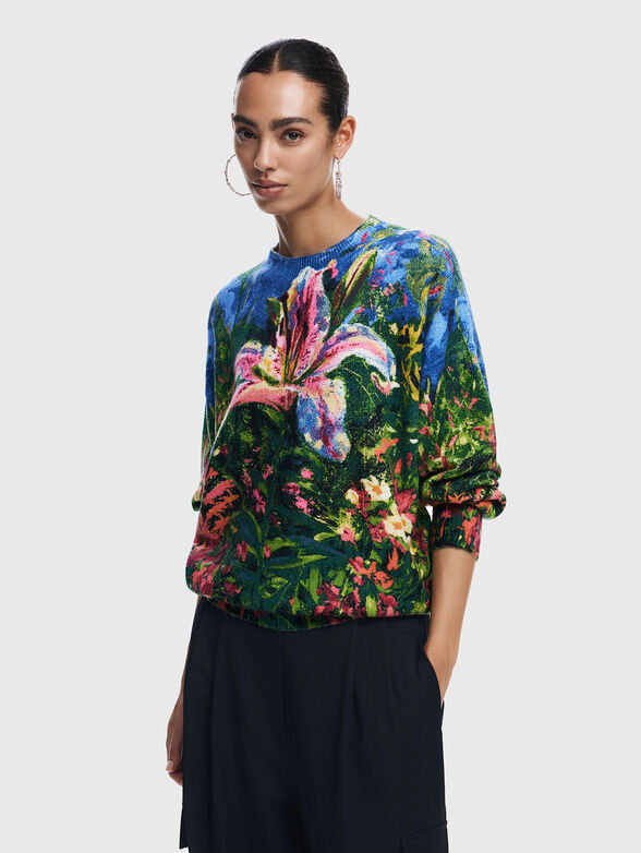 Floral print sweater - 1
