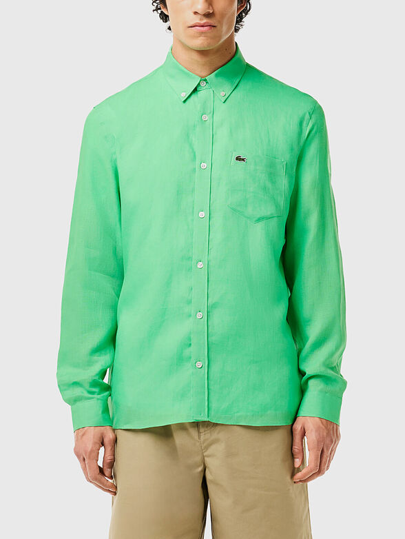 Navy blue linen shirt​ - 1