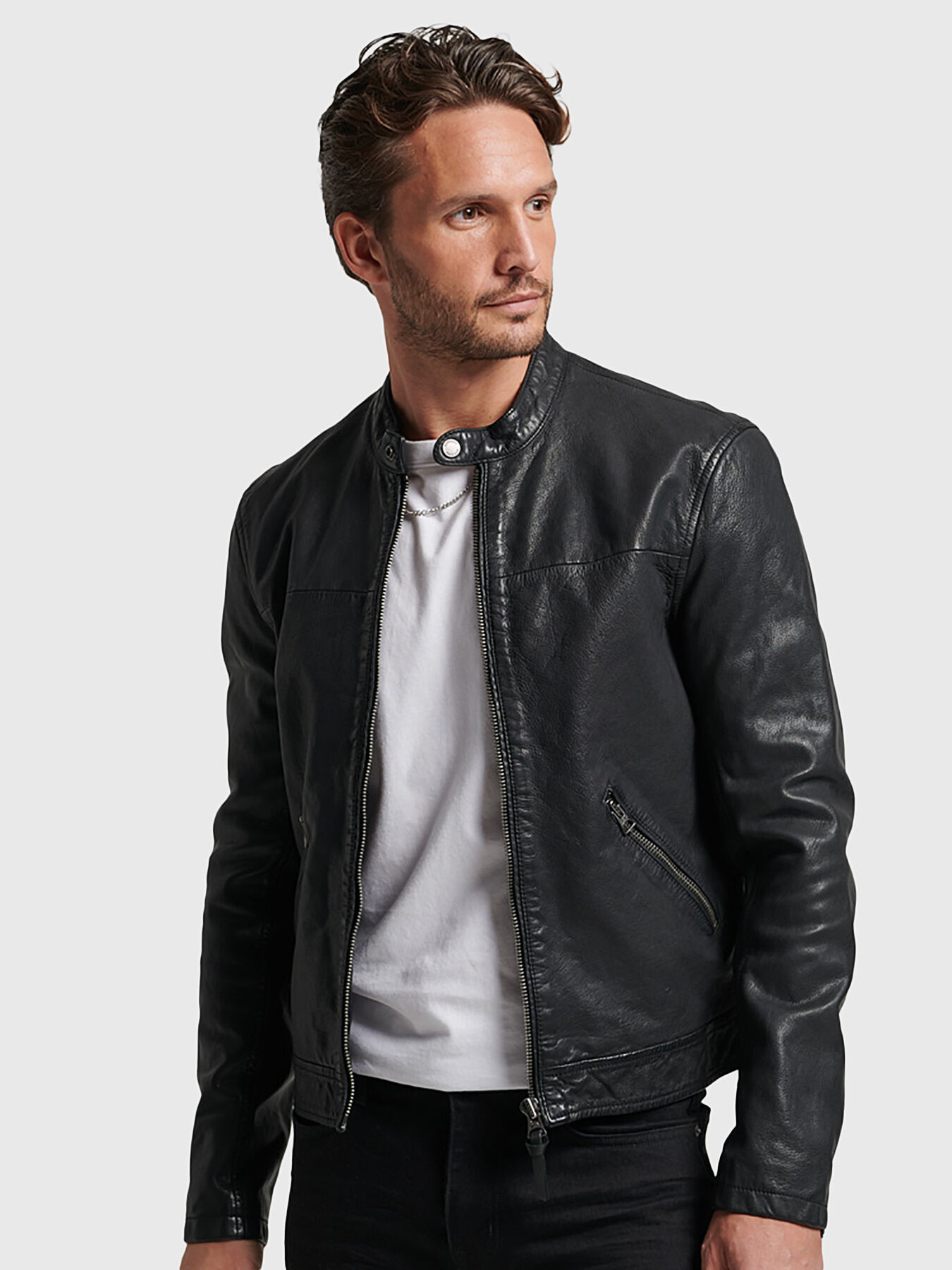 HERITAGE SPORTS RACER leather jacket brand SUPERDRY Globalbrandsstore en