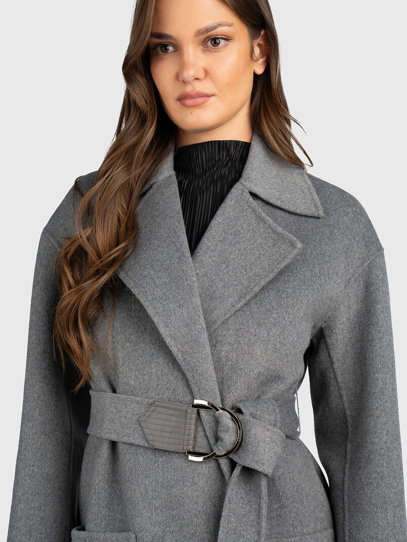 Wool blend coat with belt - 3
